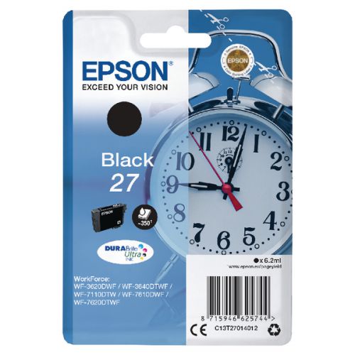 Epson+27+Alarm+Clock+Black+Standard+Capacity+Ink+Cartridge+6ml+-+C13T27014012