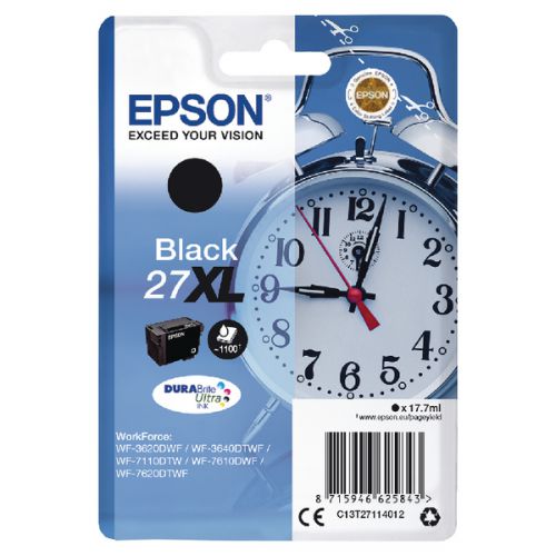 Epson+27XL+Alarm+Clock+Black+High+Yield+Ink+Cartridge+18ml+-+C13T27114012