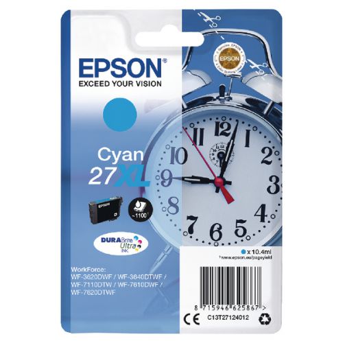 Epson+27XL+Alarm+Clock+Cyan+High+Yield+Ink+Cartridge+10ml+-+C13T27124012