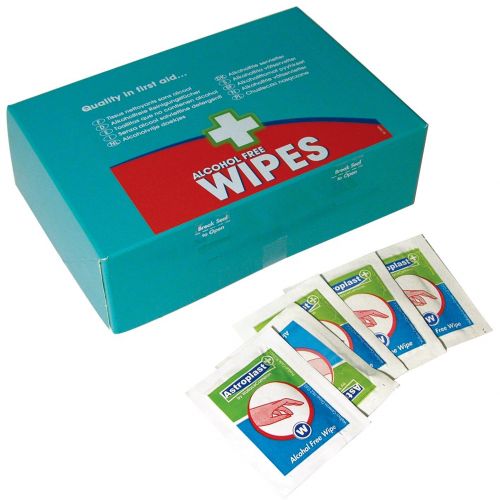 Astroplast Wipes Alcohol Free for all First Aid Kits (Pack 100) - 1601002