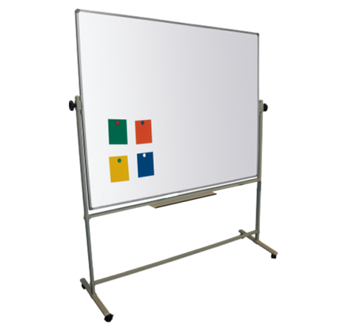 Magiboards+Mobile+Double+Sided+Magnetic+Coated+Steel+Whiteboard+Aluminium+Frame+1200x900mm+-+MC2007