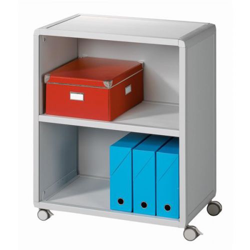 Fast Paper Mobile Bookcase 2 Compartment 1 Shelf Grey - FDM2K202