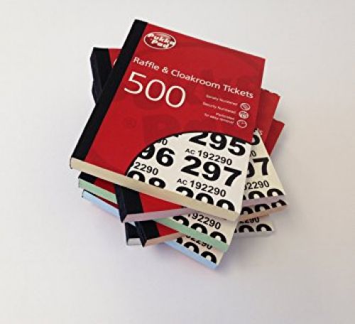 ValueX Cloakroom-Raffle Ticket Numbers 1-500 RAF500 - (Pack 6)