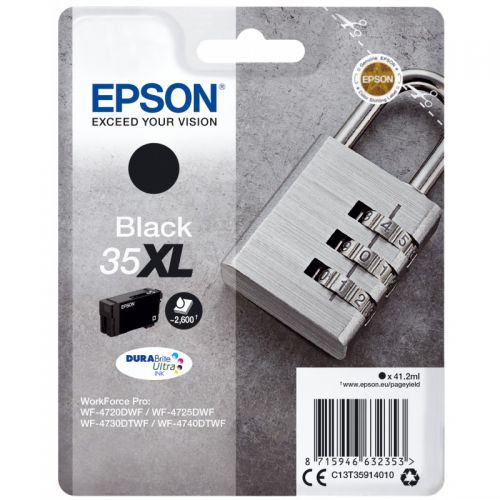 Epson+35XL+Padlock+Black+High+Yield+Ink+Cartridge+41ml+-+C13T35914010