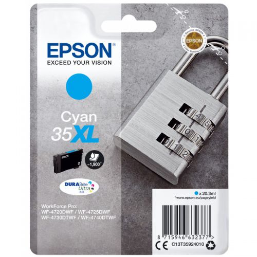 Epson+35XL+Padlock+Cyan+High+Yield+Ink+Cartridge+20ml+-+C13T35924010