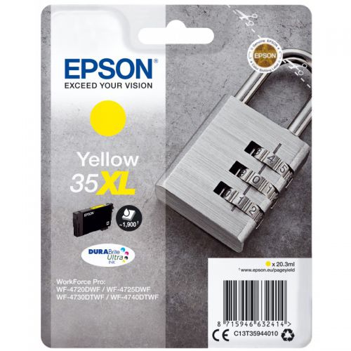 Epson+35XL+Padlock+Yellow+High+Yield+Ink+Cartridge+20ml+-+C13T35944010
