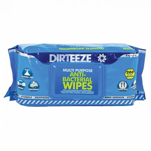 Disinfectant Wipes Dirteeze Multipurpose Antibacterial Wipes Flowpack (Pack 200)