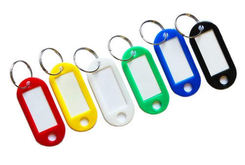 Key Rings ValueX Key Tags Plastic Assorted Colours (Pack 100)