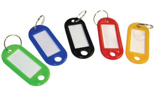 Key Rings ValueX Key Tags Plastic Assorted Colours (Pack 100)