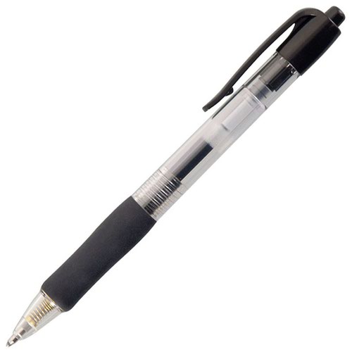ValueX+Retractable+Gel+Rollerball+Pen+0.7mm+Line+Black+%28Pack+10%29+-+K3-01