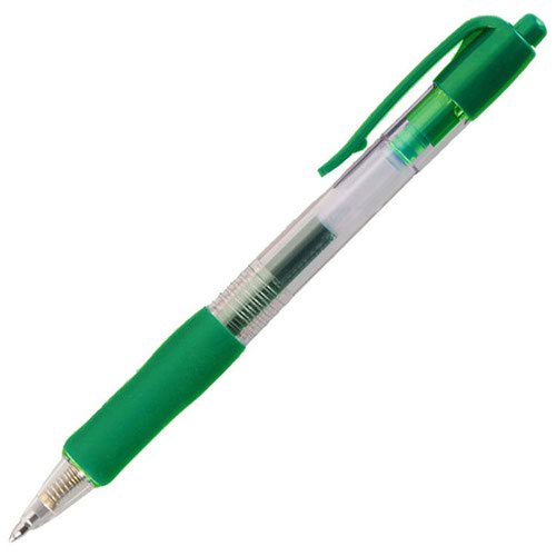 ValueX+Retractable+Gel+Rollerball+Pen+0.7mm+Line+Green+%28Pack+10%29+-+K3-04