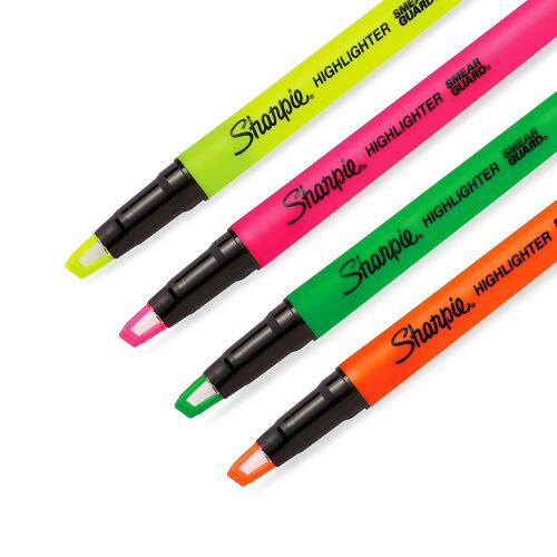 Highlighters Sharpie Clear View Highlighter Pen Chisel Tip Assorted Colours (Pack 4)