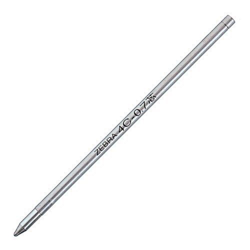 Ballpoint Zebra 4C Pen Refill 0.7mm Tip Black (Pack 2)