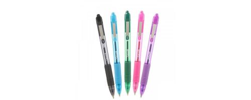 Zebra+Z-Grip+Smooth+Rectractable+Ballpoint+Pen+1.0mm+Tip+Black%2FLight+Blue%2FGreen%2FPink%2FViolet+%28Pack+5%29+-+2427