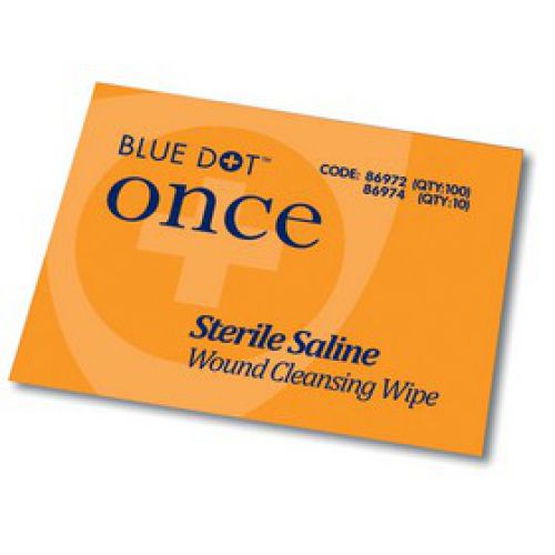 Blue Dot Sterile Saline Wipes PK100