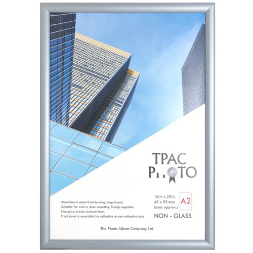 Photo Album Co Inspire for Business Poster/Photo Snap Frame A2 Aluminium Frame Plastic Front Silver - SNAPA2S