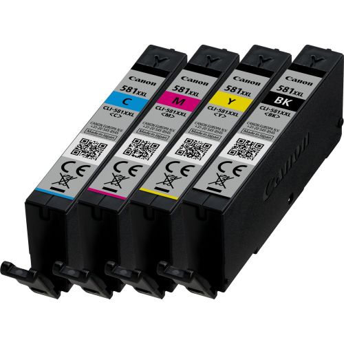 Inkjet Cartridges Canon CLI581XXL Black Cyan Magenta Yellow Extra High Yield Ink Cartridge 4 x 12ml Multipack - 2052C005
