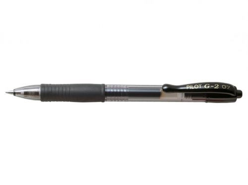 Rollerball Pens Pilot G-207 Retractable Gel Rollerball Pen 0.7mm Tip 0.39mm Line Black (Pack 20)