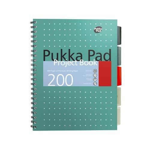 Pukka+Pad+Metallic+Project+Book+B5+Wirebound+200+Pages+Polypropylene+Cover+%28Pack+3%29+8518-MET