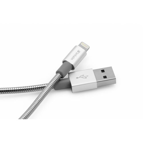 Verbatim+Lightning+Stainless+Steel+Sync+%26+Charge+Cable+30Cm+Silver
