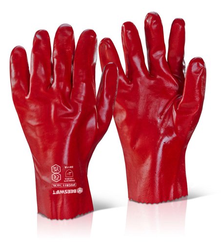 PVC GAUNTLET RED 11inches Glove (Pair) - PVCR11 PVC GAUNTLET RED 11inches Glove (Pair) - PVCR11