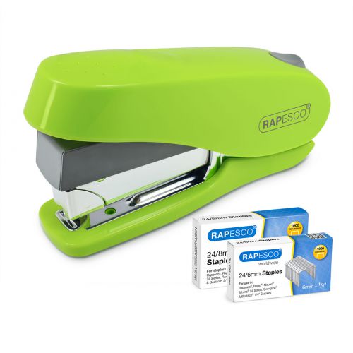 Rapesco Luna Less Effort Half Strip Stapler 50 Sheet Green - 1470