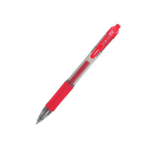 Rollerball Pens Zebra Sarasa Retractable Gel Rollerball Pen 0.7mm Tip 0.5mm Line Red (Pack 12)