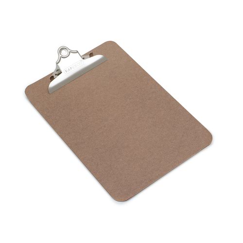 Rapesco Hardboard Clipboard A5 with Metal Clip and Hanging Hole Brown
