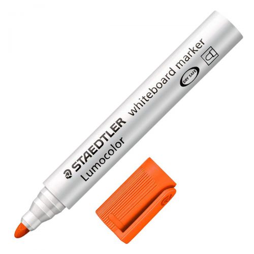 Drywipe Markers Staedtler Lumocolor Whiteboard Marker Bullet Tip 2mm Line Orange (Pack 10)