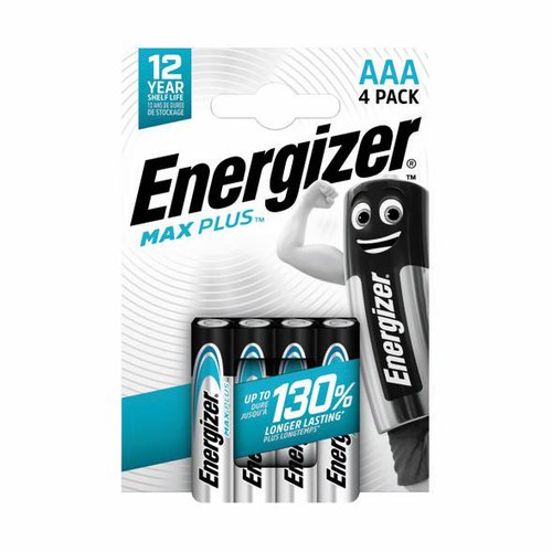 Energizer Max Plus AAA Alkaline Batteries (Pack 4)