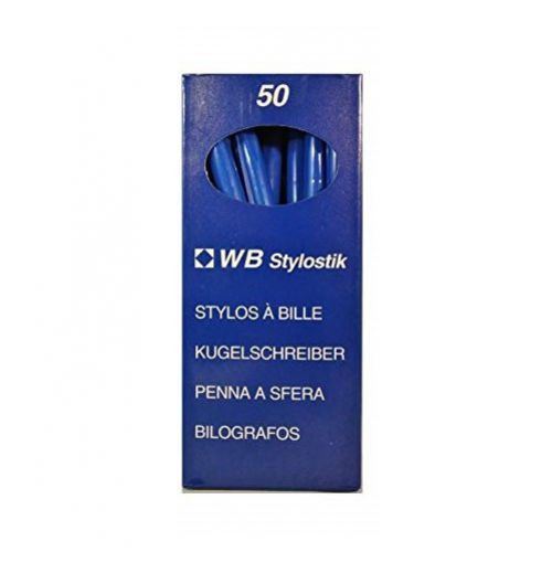 WB Stylostik Ballpoint Pen Blue PK50