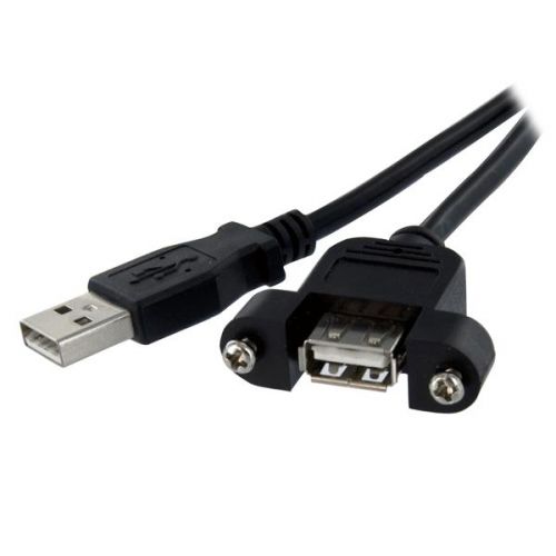 StarTech 1 ft Panel Mount USB Cable A to A