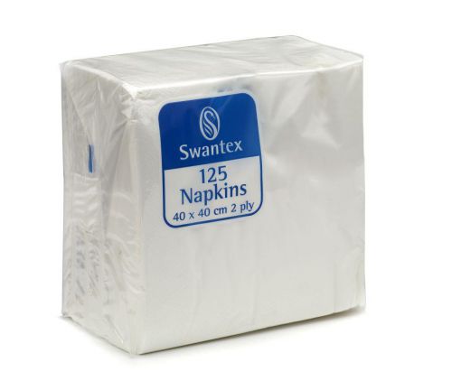 Serviettes / Napkins ValueX Napkins 2 Ply 400x400mm White (Pack 125)