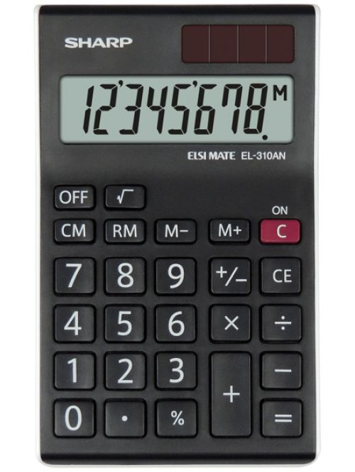 Desktop Calculator Sharp EL310ANWH 8 Digit Desktop Calculator Black SH-EL310ANWH