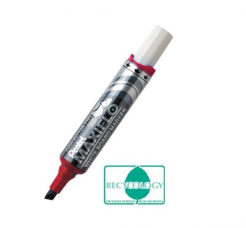 Pentel Maxiflo Whiteboard Marker Chisel Tip 1.5-6.2mm Line Red (Pack 12) - MWL6-BO