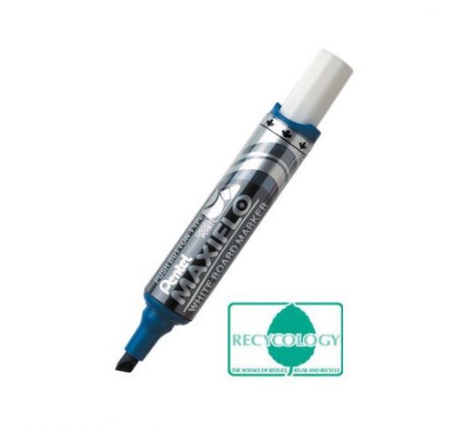 Pentel Maxiflo Whiteboard Marker Chisel Tip 1.5-6.2mm Line Blue (Pack 12)