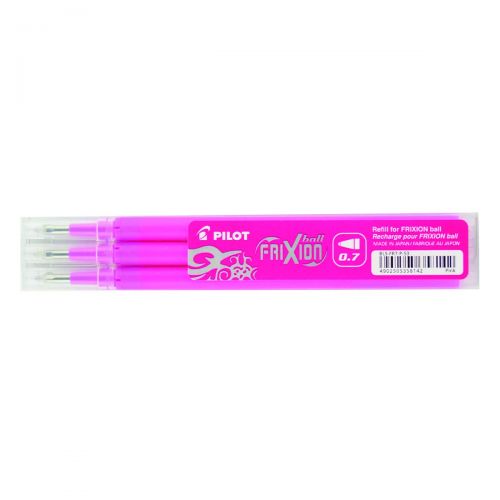 Rollerball Pilot Refill for FriXion Ball/Clicker Pens 0.7mm Tip Pink (Pack 3)