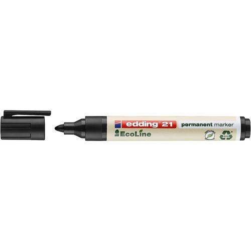 edding 21 EcoLine Permanent Bullet Tip Marker Black PK10