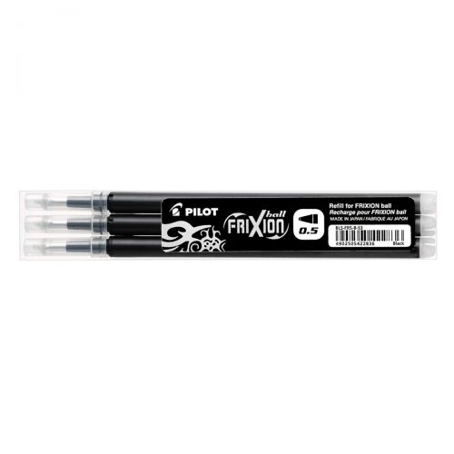 Pilot Refill for FriXion Ball/Clicker Pens 0.5mm Tip Black (Pack 3)