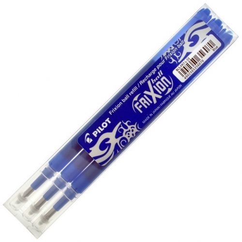 Pilot Refill for FriXion Ball/Clicker Pens 0.5mm Tip Blue (Pack 3)
