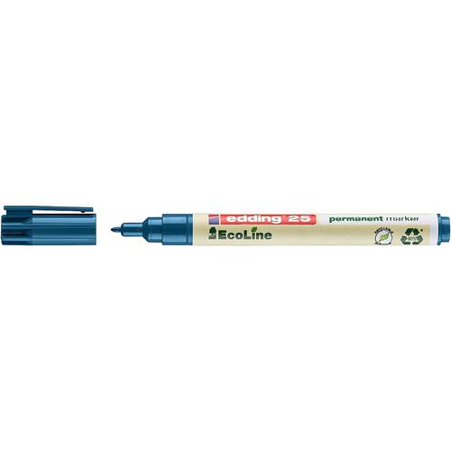 Edding 25 EcoLine Permanent Marker Bullet Tip 1mm Line Blue (Pack 10)