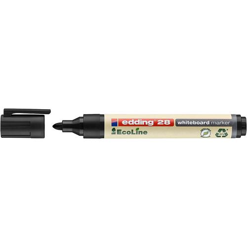 edding 28 EcoLine Whiteboard Bullet Tip Marker Black PK10