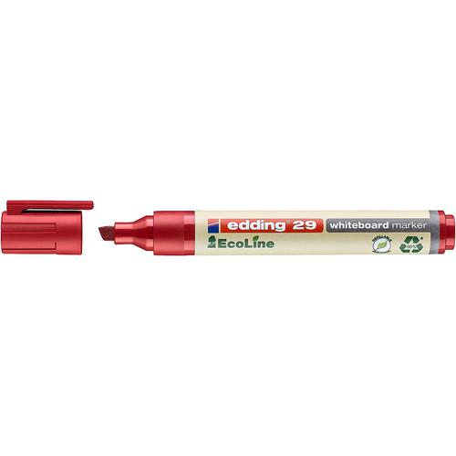 edding 29 EcoLine Whiteboard Marker Chisel Tip 1-5mm Line Red (Pack 10)