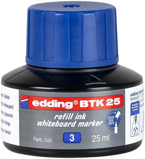 edding BTK 25 Bottled Refill Ink for Whiteboard Markers 25ml Blue