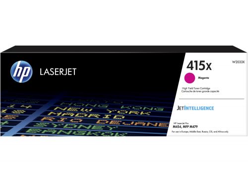 HP 415X Magenta High Yield Toner 6K pages for HP Color LaserJet M454 series and HP Color LaserJet Pro M479 series - W2033X