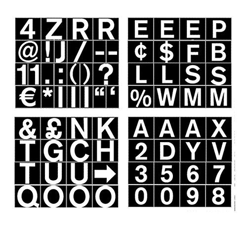 Bi-Office Magnetic Letters Numbers and Symbols 23mm White on Black CAR0702