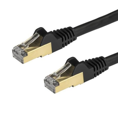 StarTech.com 0.5m Black Cat6a Ethernet STP Cable