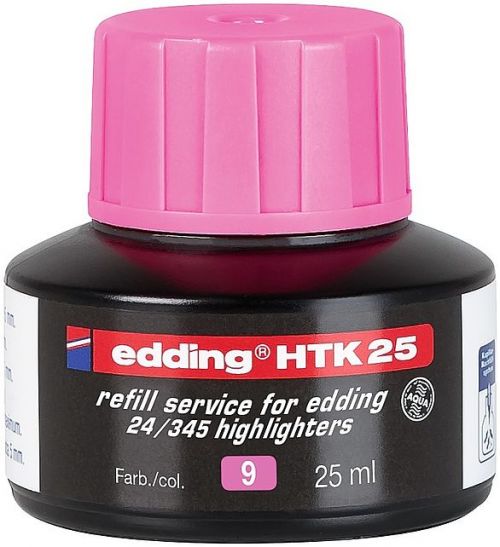 edding HTK 25 Bottled Refill Ink for Highlighter Pens 25ml Pink