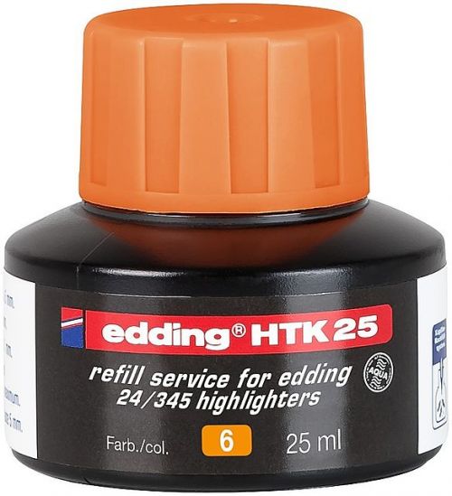edding HTK 25 Bottled Refill Ink for Highlighter Pens 25ml Orange