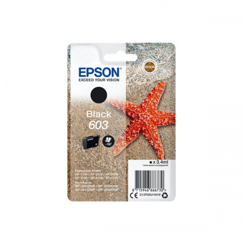 Epson+603+Starfish+Black+Standard+Capacity+Ink+Cartridge+3.4ml+-+C13T03U14010